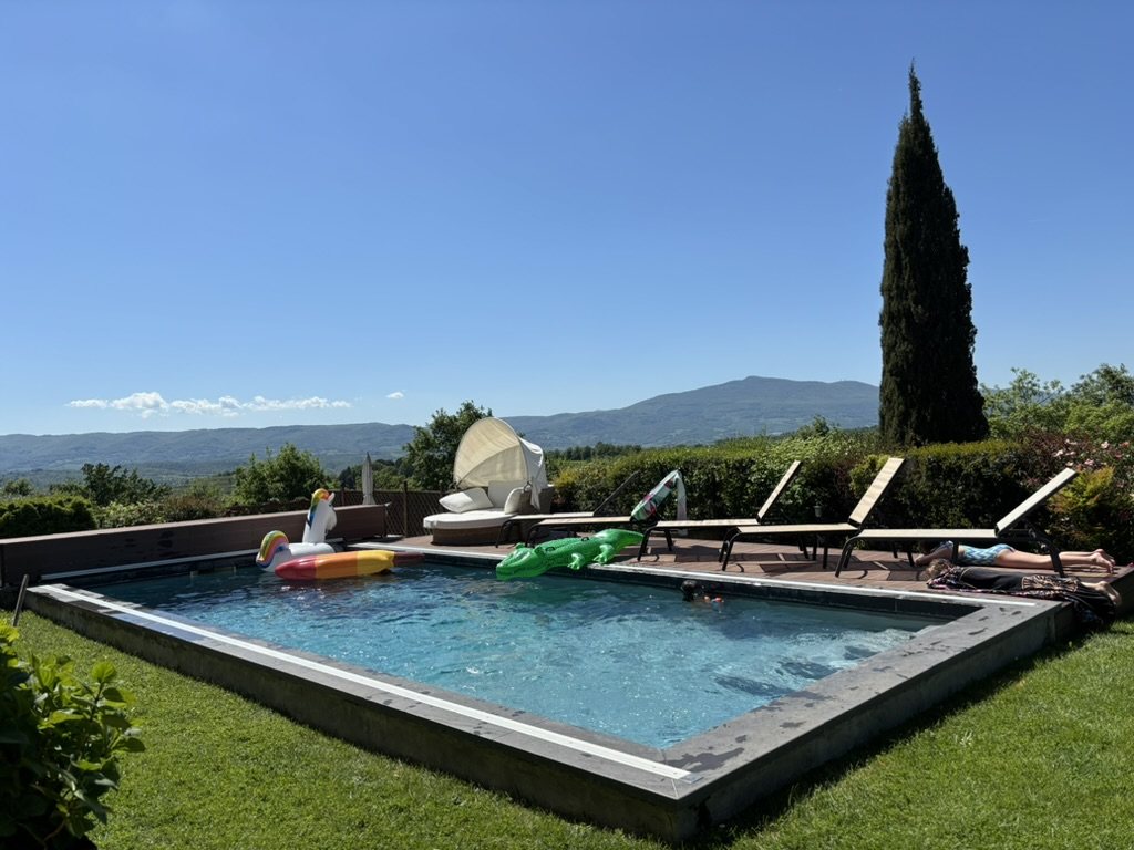 Pool with views to the hills