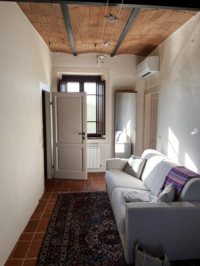 Sitting room with vaulted brick ceiling